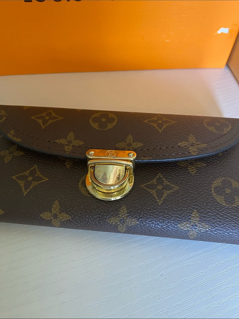 Louis Vuitton Brown Monogram Canvas Wallet with Gold-Tone Clasp - Picture 7 of 7